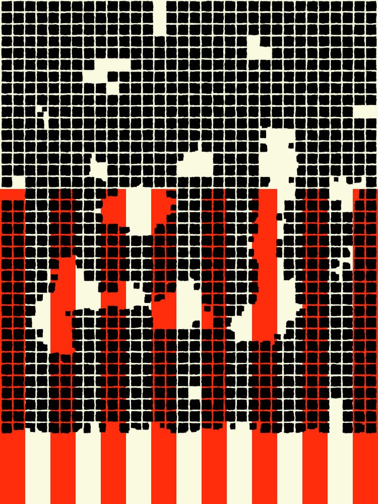 Abstract Red Grid by Petr Strnad — canvas wall art