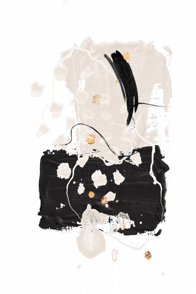 Abstract Black Beige Gold by Sally Ann Moss — canvas wall art
