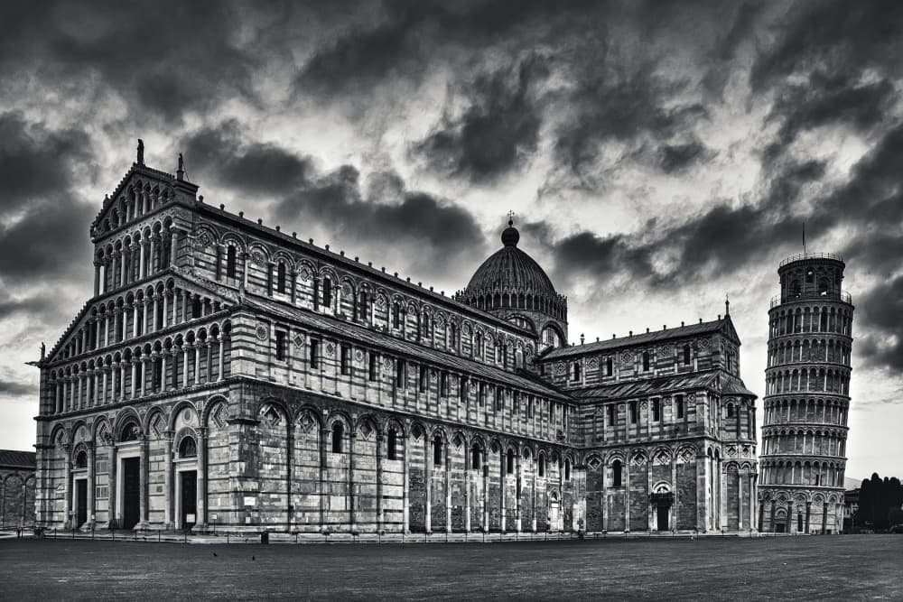 Pisa Under Stormy Skies by mihai ian nedelcu — canvas wall art