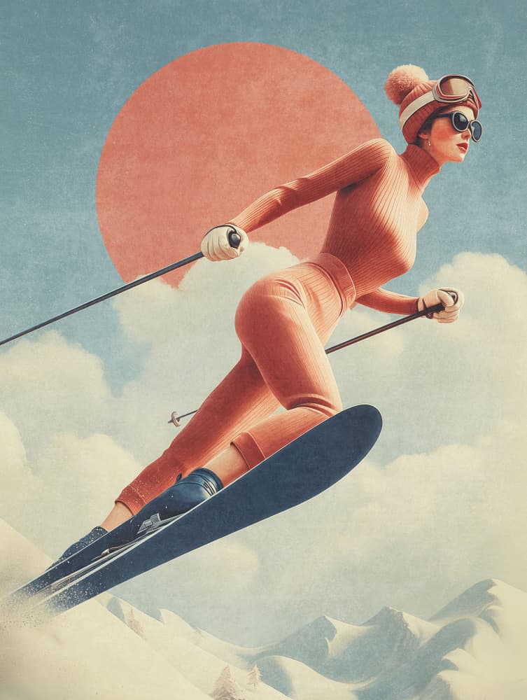 Skiing Adventure by Emel Tunaboylu — canvas wall art