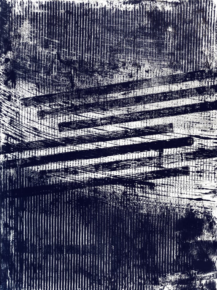 Textured Indigo Lines by Petr Strnad — canvas wall art