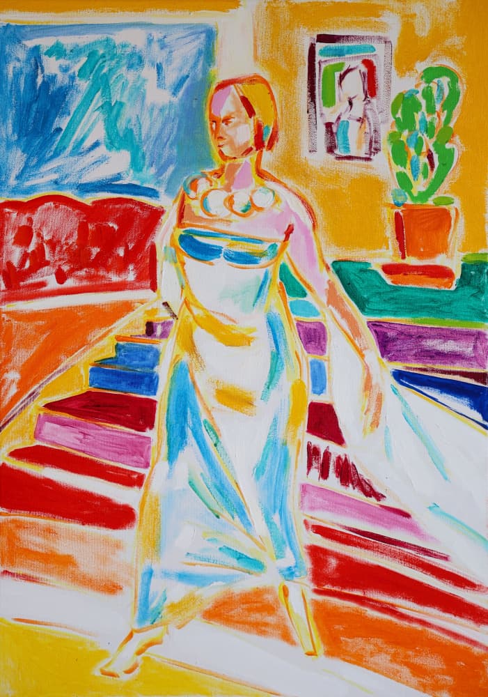 Self Portrait after Gerhard Richter, Tamara Jare, oil on canvas by Tamara Jare — canvas wall art