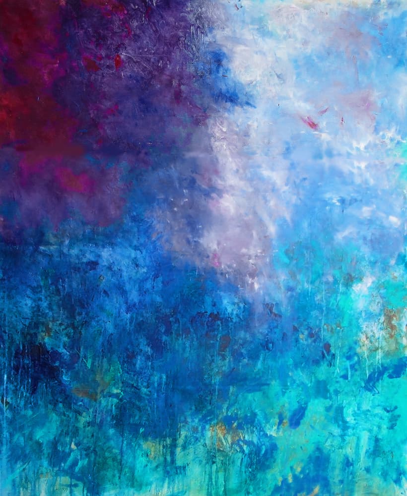 Deep Blue Abstraction by Ron Halfant — canvas wall art
