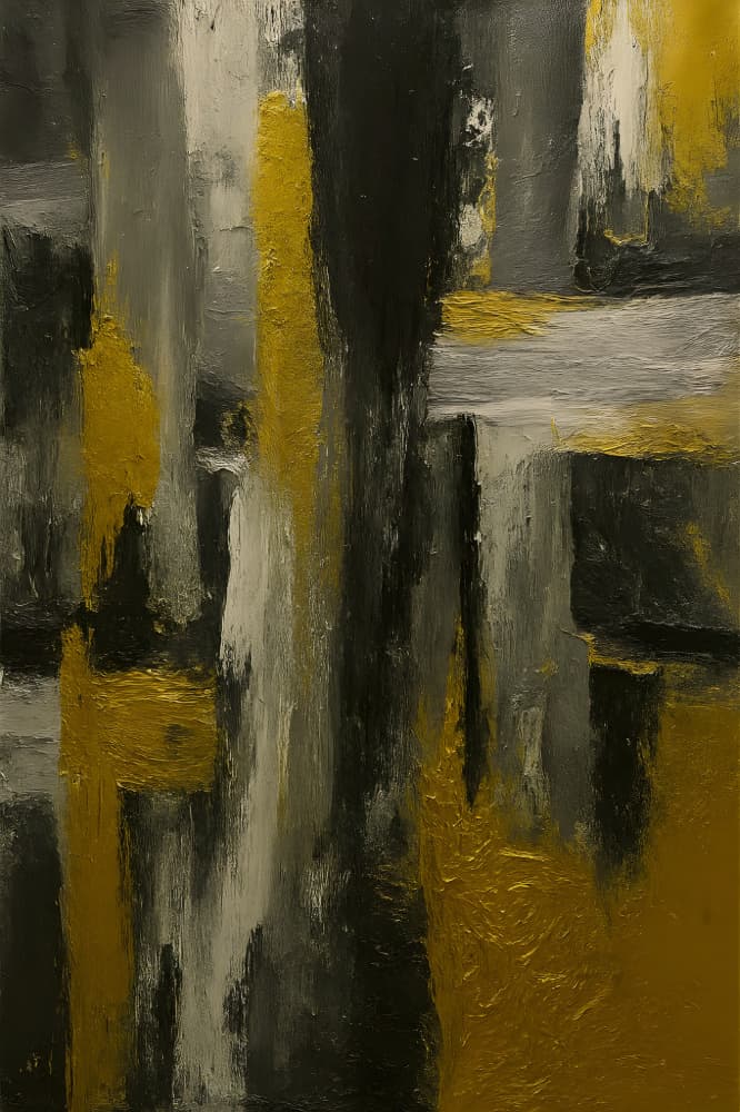 Textured Gold Abstract Strokes by HUGO — canvas wall art