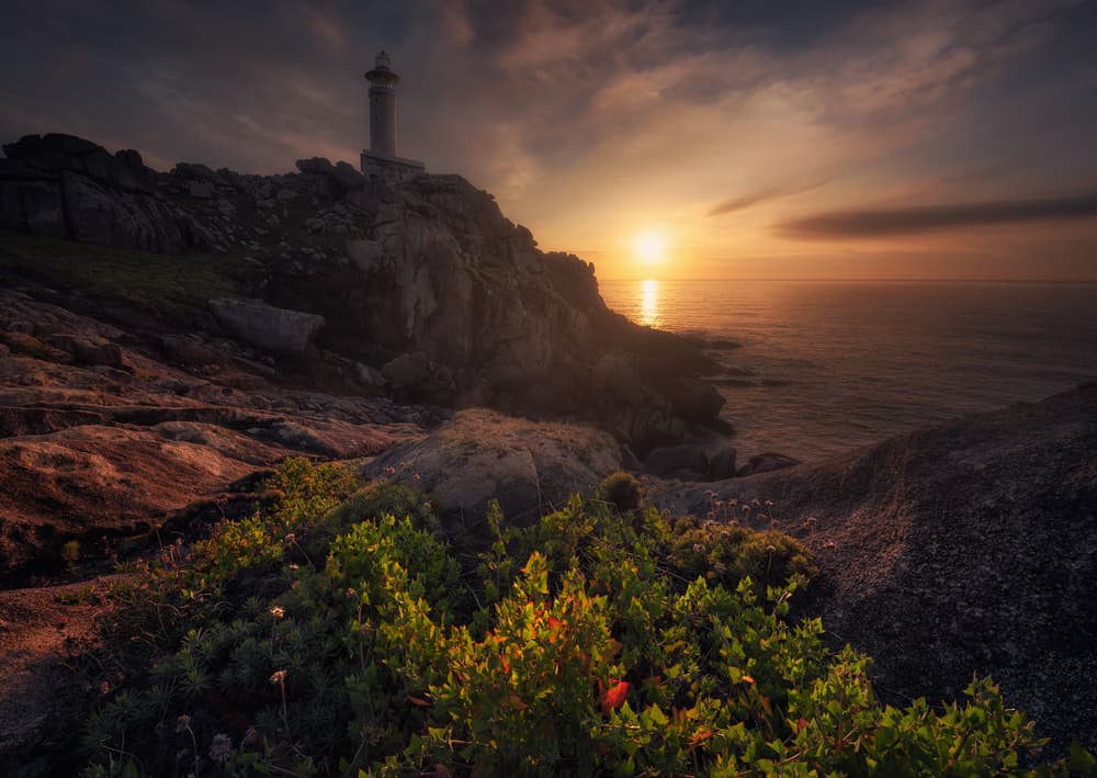 Lighthouse Golden Hour Coast by Carlos F. Turienzo — canvas wall art