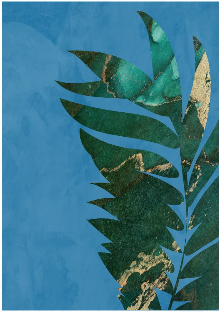 Abstract Gold Palm Leaf by Sarah Manovski — canvas wall art