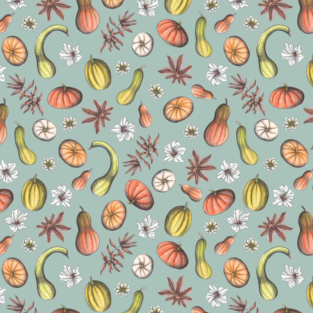 Autumn Harvest Pattern by Cecilia Battaini — canvas wall art