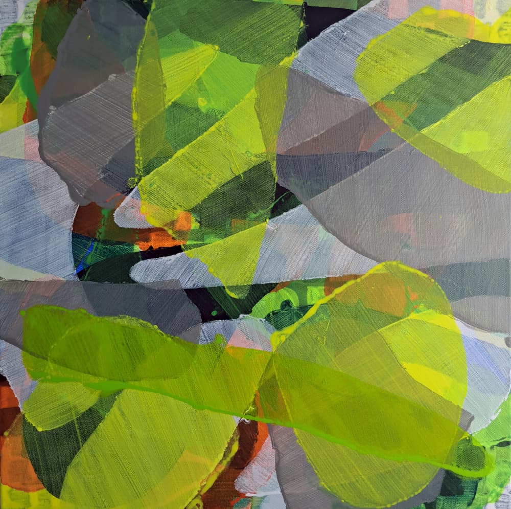 Layered Green Geometry by Yngve Eriksson — canvas wall art