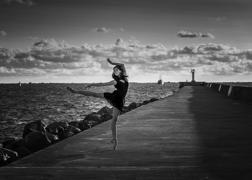 Graceful Pier Ballerina by Normunds Kaprano — canvas wall art