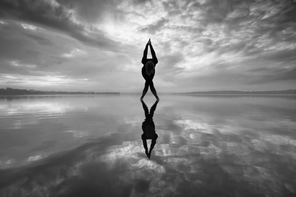 Serene Reflection Yoga by Leszek Paradowski — canvas wall art