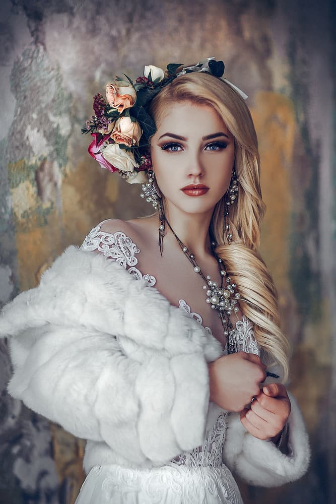 Elegant Woman in Fur by Ruslan Bolgov — canvas wall art