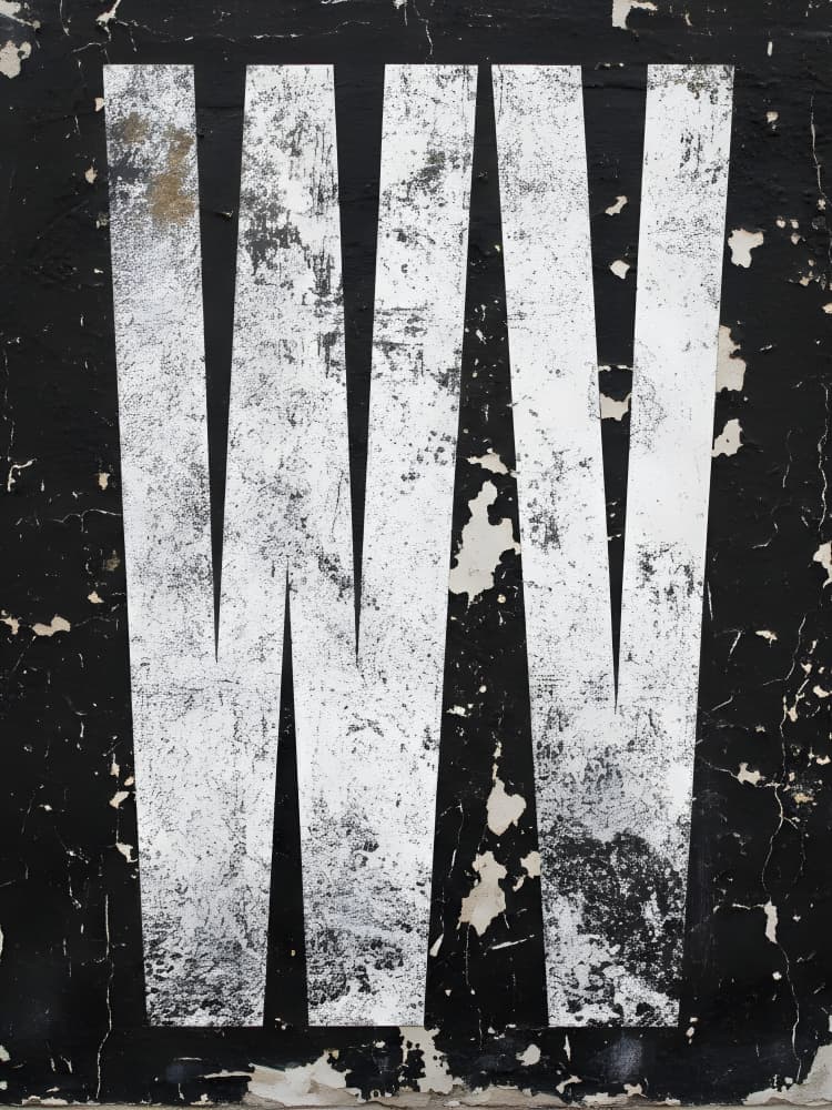 Stark Distressed Letter W by HUGO — canvas wall art