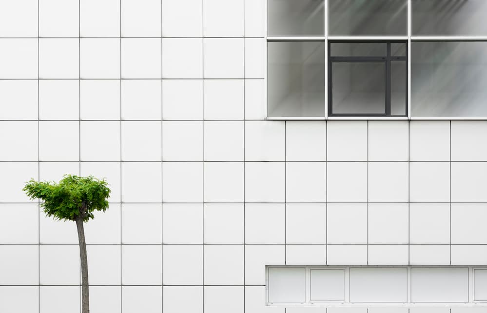 Green Tree Modern Architecture by Greetje van Son — canvas wall art