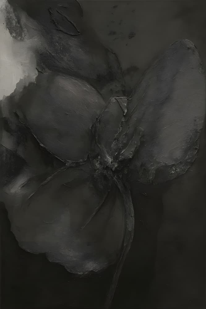 Dark Textured Bloom by HUGO — canvas wall art