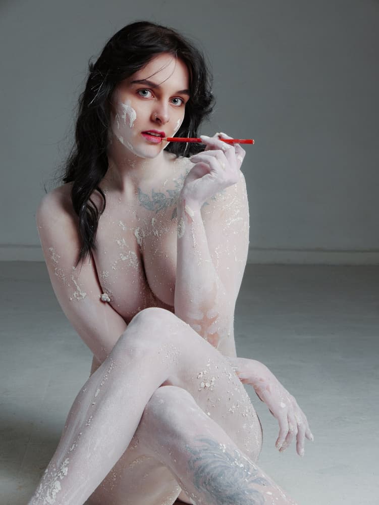 Powdered Beauty Portrait by Ruslan Kolodenskiy — canvas wall art