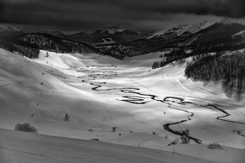 Winding Winter Valley by Bez Dan — canvas wall art