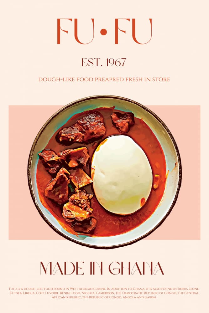 Ghanaian Fufu Meal by Nazma Khokhar — canvas wall art