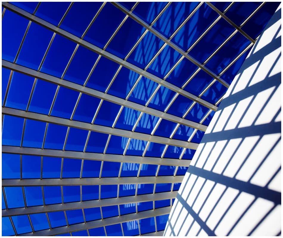 Geometric Blue Shadows by Stefan Nielsen — canvas wall art