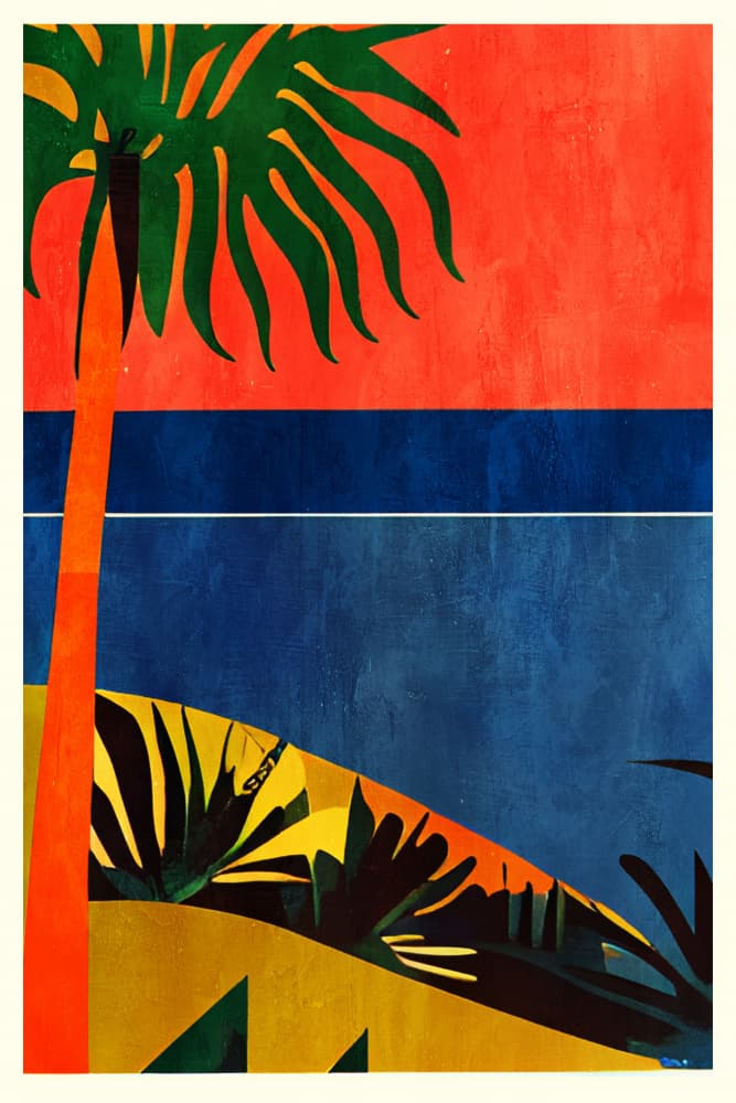 Tropical Palm Sunset by Bo Anderson — canvas wall art