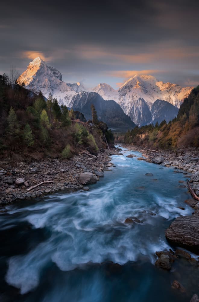 Majestic Mountain River Flow by YANGYING — canvas wall art