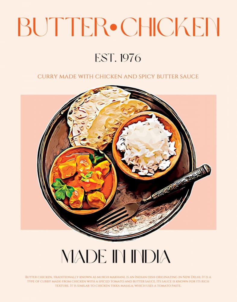 Indian Butter Chicken by Nazma Khokhar — canvas wall art