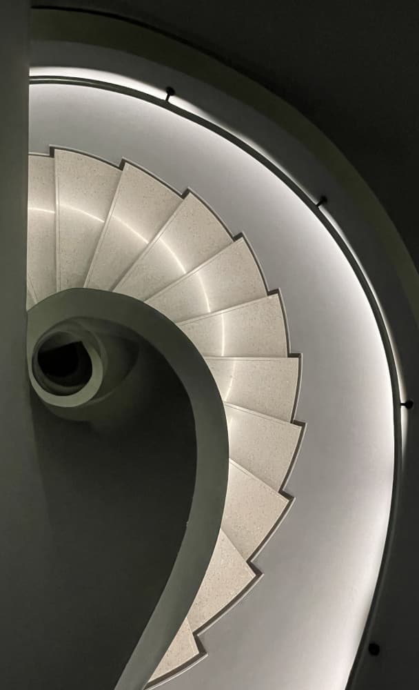 Illuminated Spiral Staircase by Fan Lin (APA) — canvas wall art