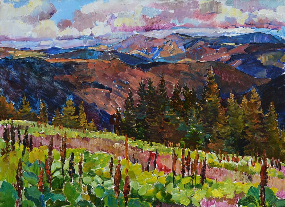 Vibrant Mountain Vista by Andrii Kutsachenko — canvas wall art