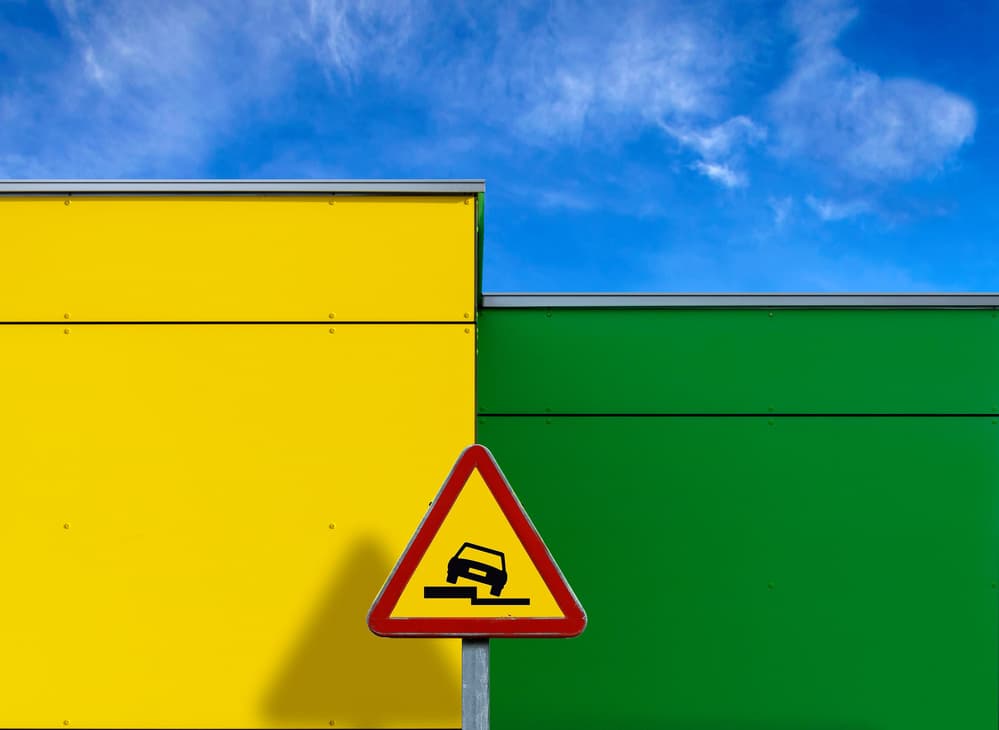 Colorful Urban Warning Sign by Alfonso Novillo — canvas wall art