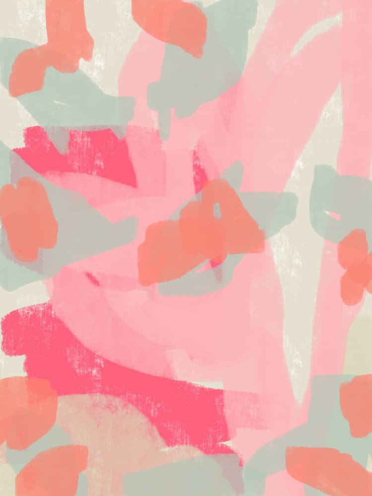 Blush Teal Abstract by Dina Dankers — canvas wall art