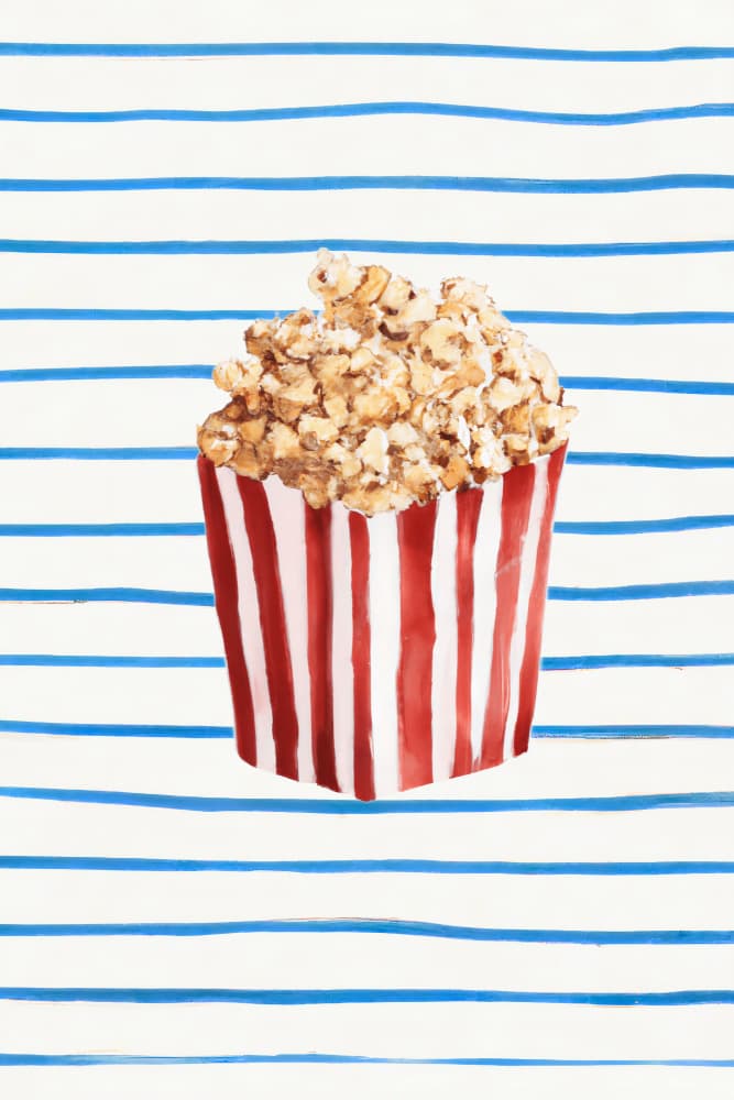Red Striped Popcorn by Merel Takken — canvas wall art