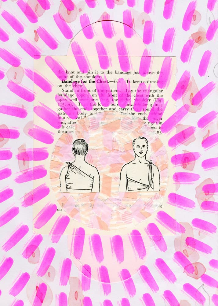 Vintage Anatomy Pink Burst by Naomi Vona — canvas wall art