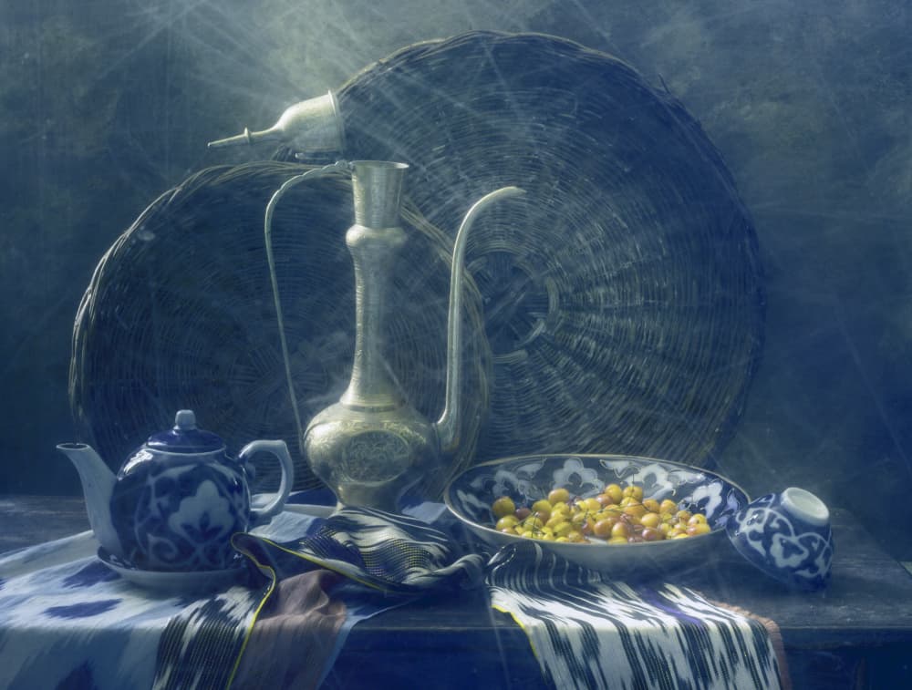 Traditional Blue Still Life by UstinaGreen — canvas wall art