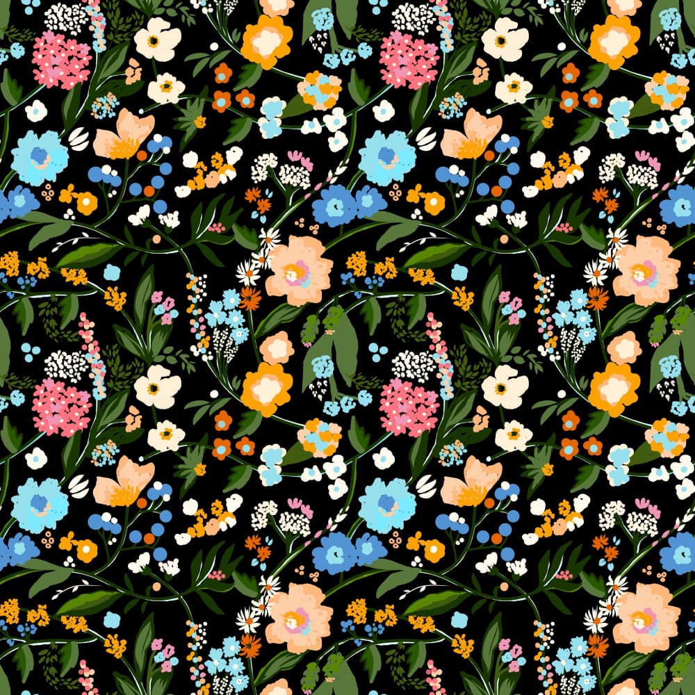 Vibrant Floral Meadow by Josie George — canvas wall art