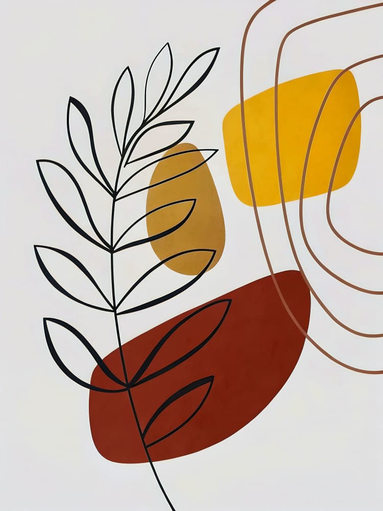Earthy Plant Forms by Miguel Bruzual — canvas wall art