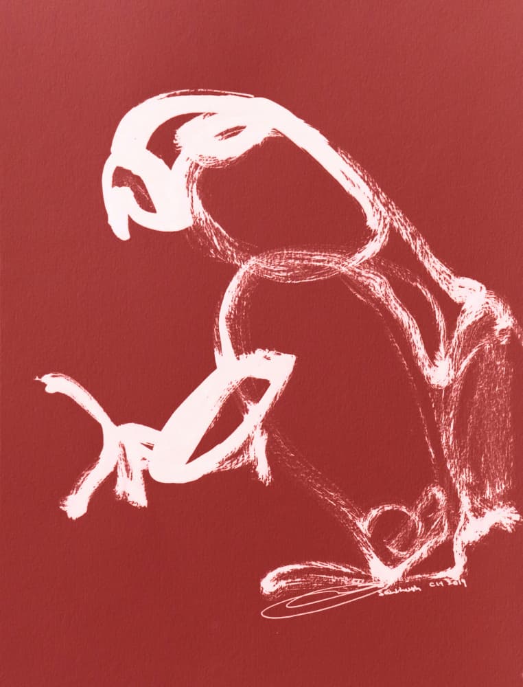 Abstract Red Parrot by Santhosh ch — canvas wall art