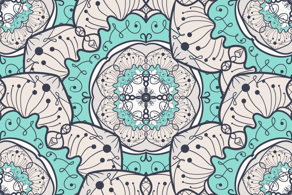 Bohemian Teal Mandala by Marika Barsrsind β canvas wall art