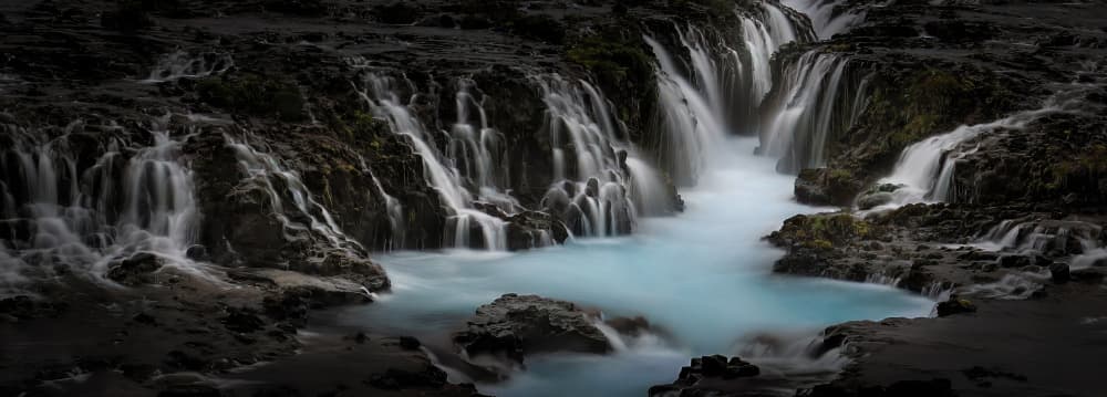 Ethereal Blue Falls by Kenneth-Wei Zeng — canvas wall art