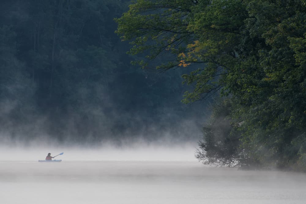 Foggy Morning Kayak by 李从军 / Austin Li — canvas wall art