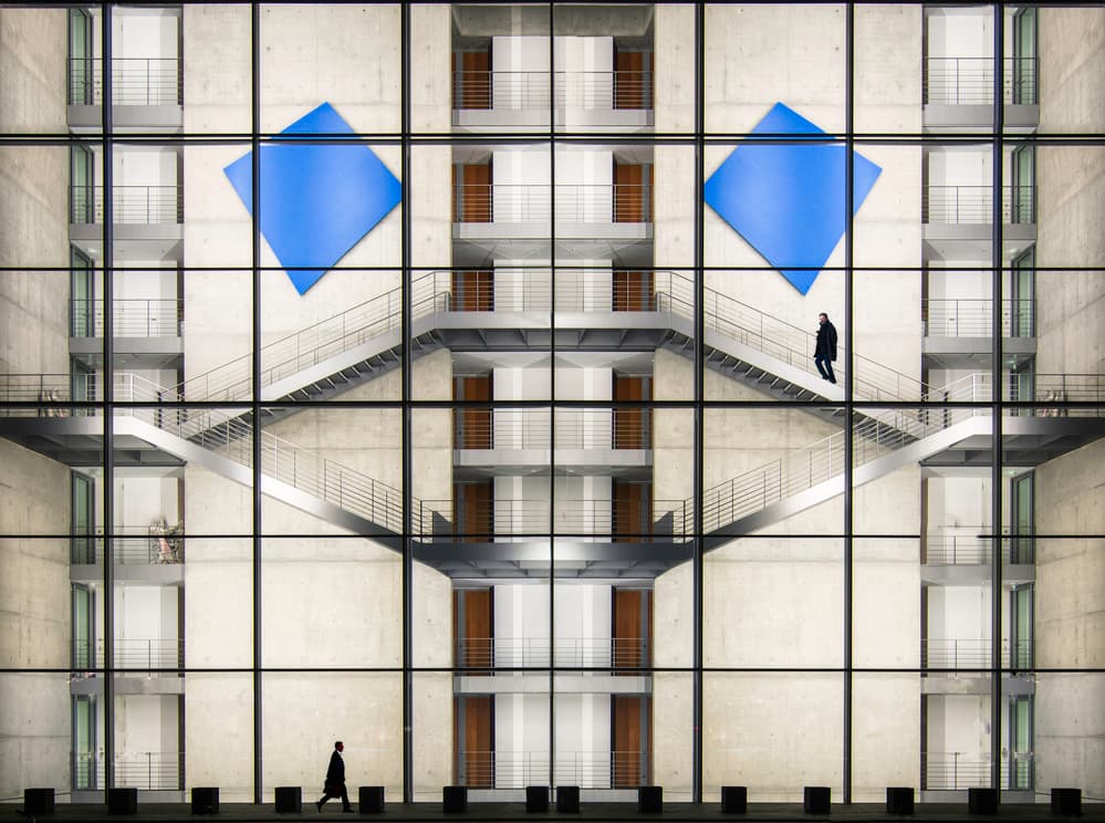 Modern Architectural Symmetry by Maurits De Groen — canvas wall art
