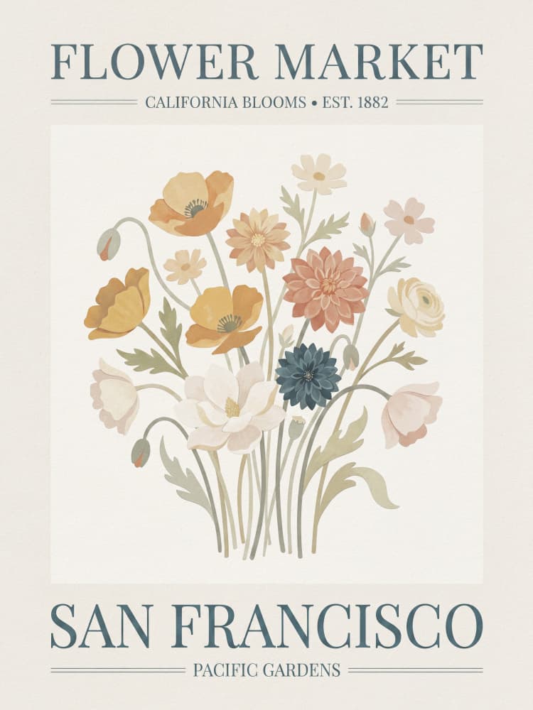 San Francisco Flower Market by Andreas Magnusson — canvas wall art