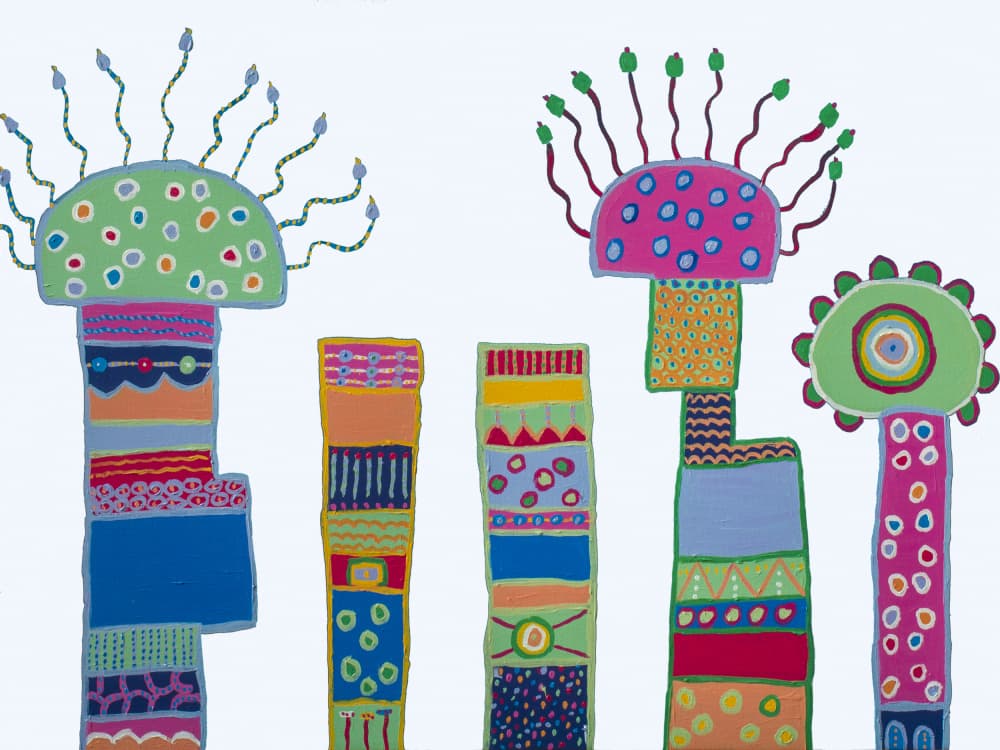 Whimsical Pattern Towers by Helen Joynson — canvas wall art