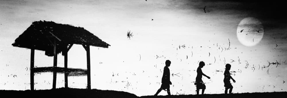Children Under Moon by Jay Satriani — canvas wall art
