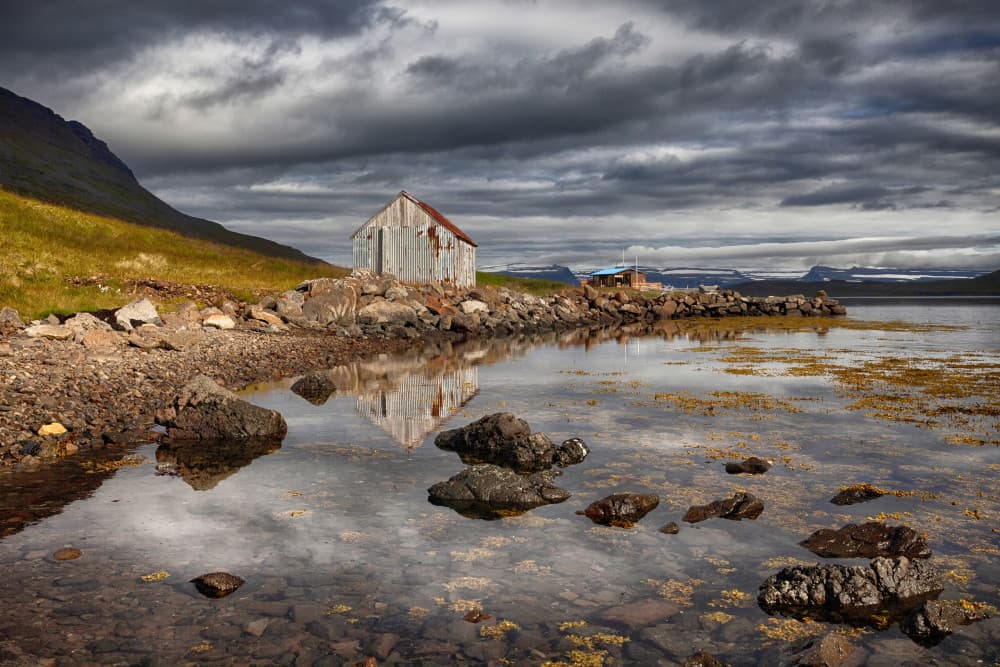Rustic Fjord Boathouse by Þorsteinn H. Ingibergsson — canvas wall art