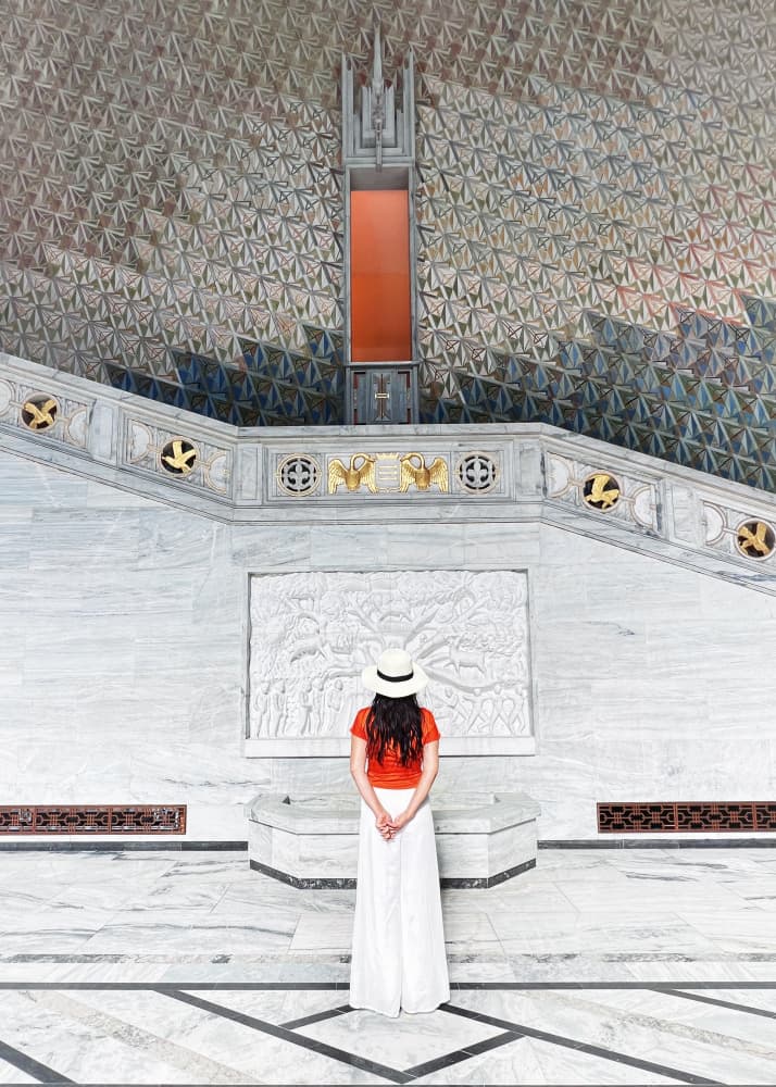 Woman in Ornate Hall by Louie Luo — canvas wall art