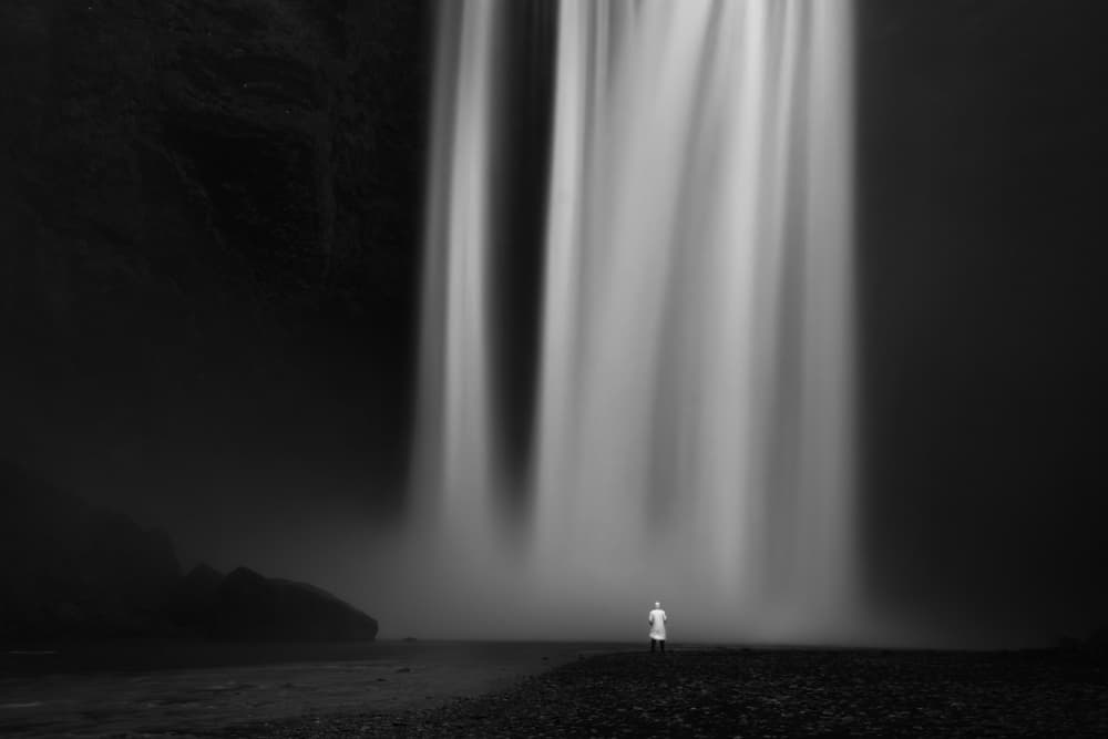Figure Under Waterfall by Yongnan Li (李永男) — canvas wall art