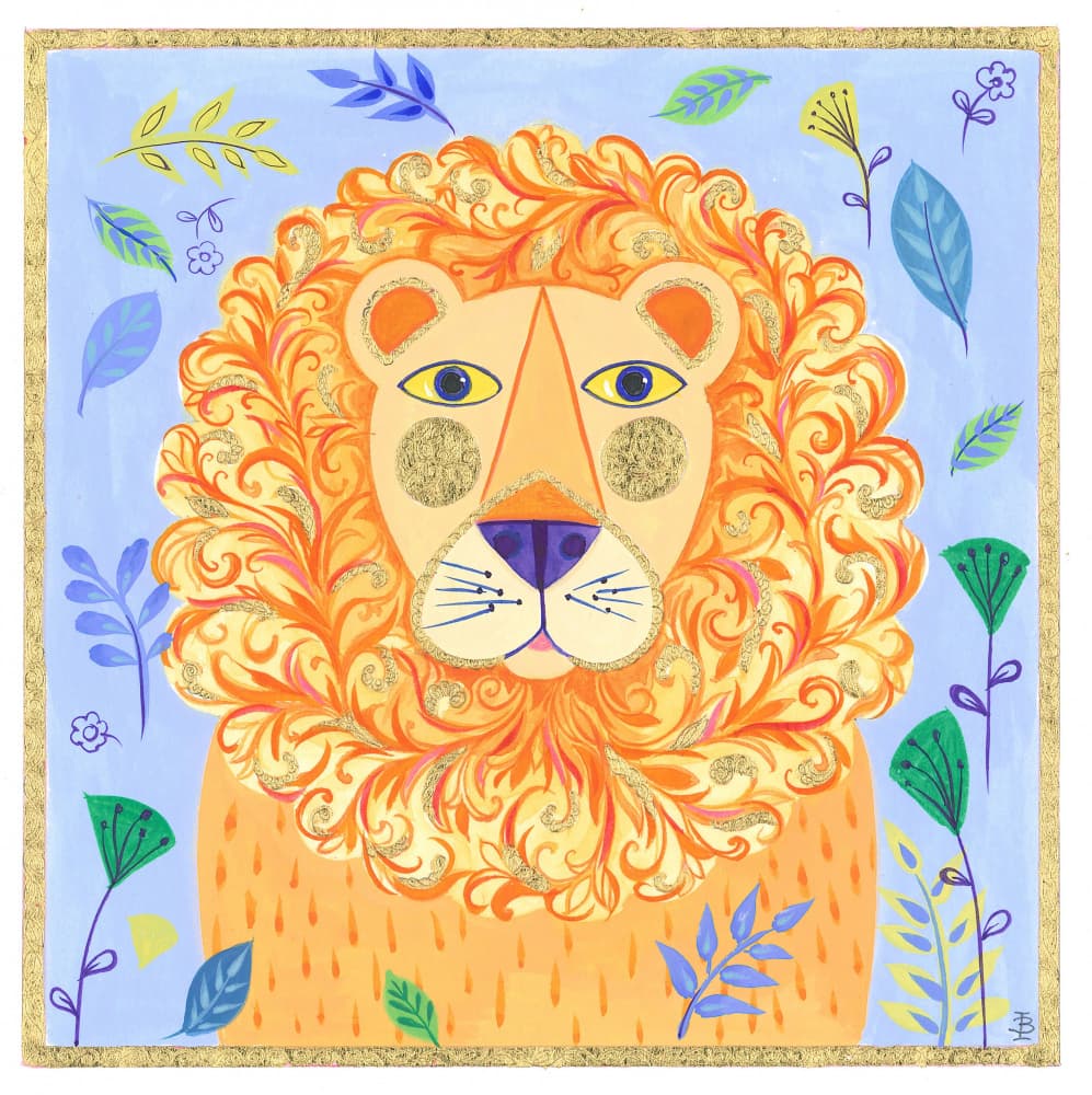 Lion In A Whimsical by Isabelle Brent — canvas wall art