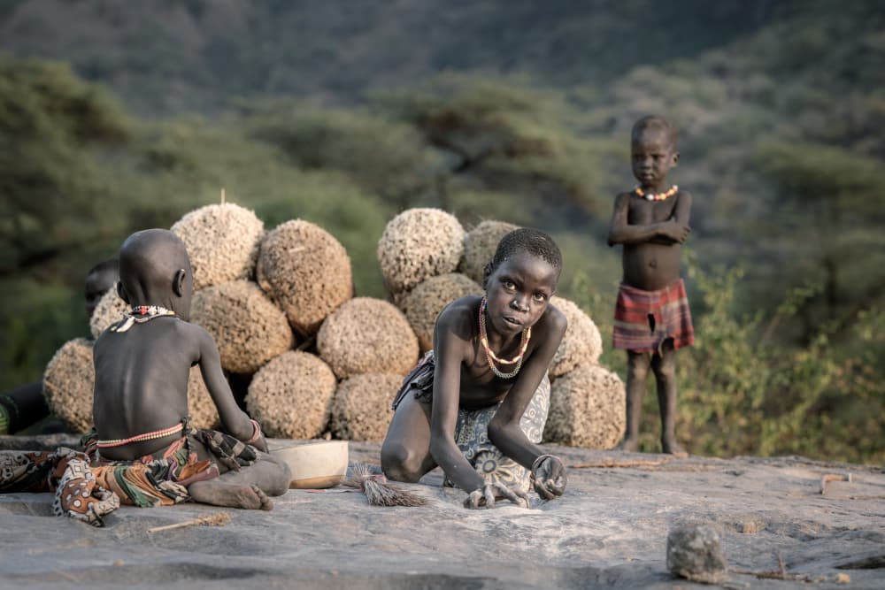African Village Children by Trevor Cole — canvas wall art