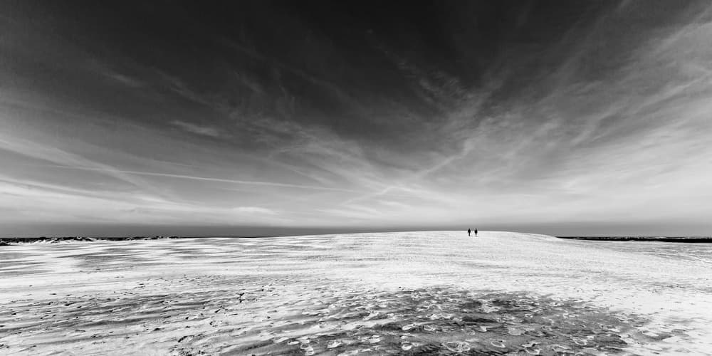Walkers on Winter Plain by Leif Løndal — canvas wall art