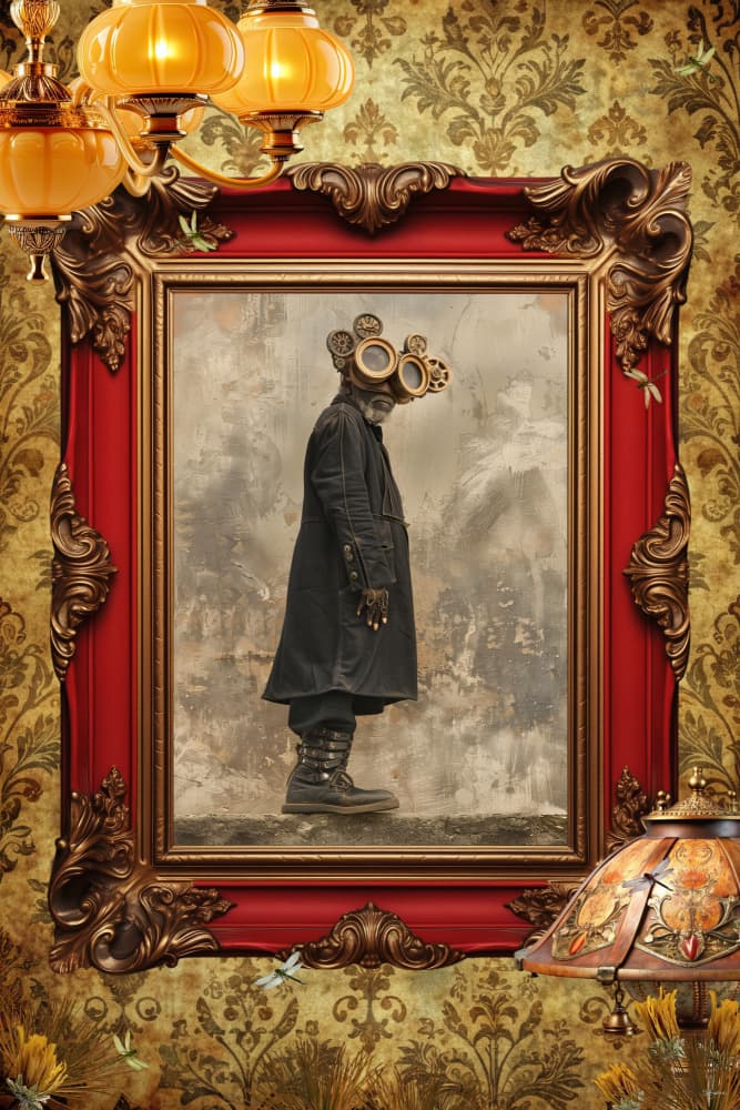 Mysterious Steampunk Man by Sue Skellern — canvas wall art