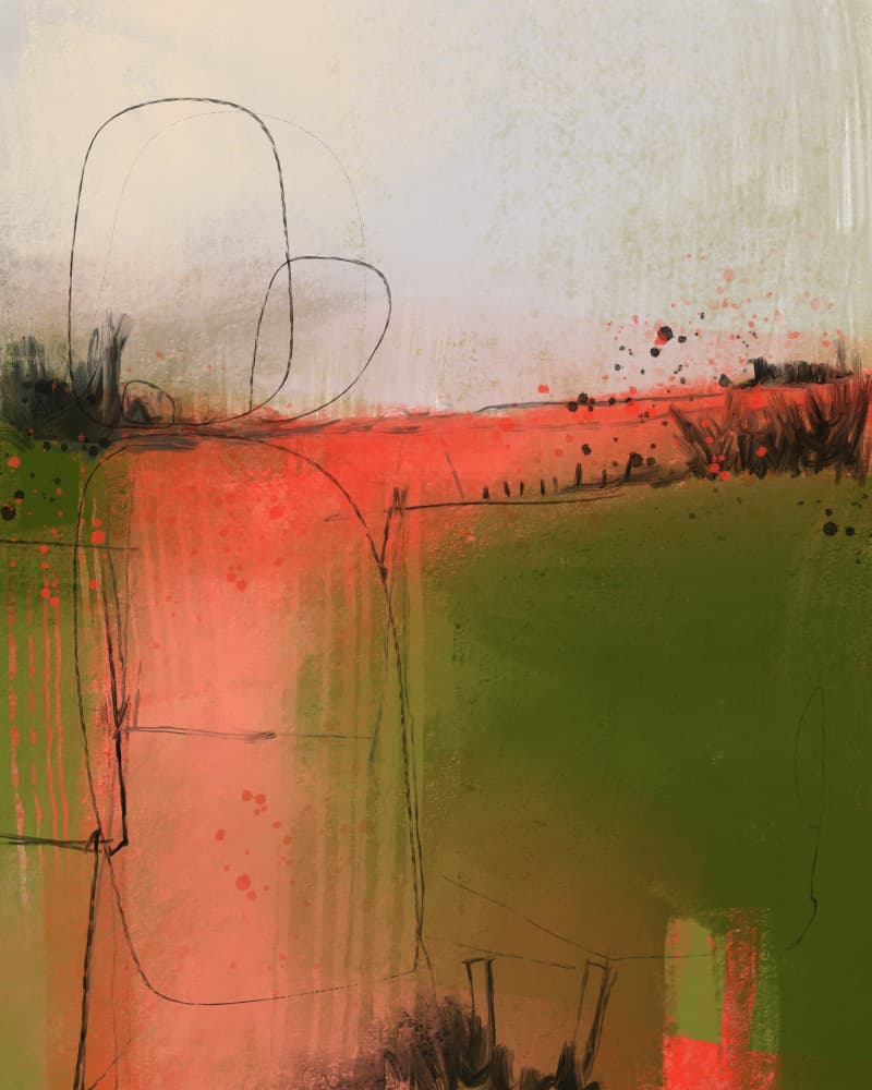 Serene Abstract Landscape by MANSI SAXENA — canvas wall art